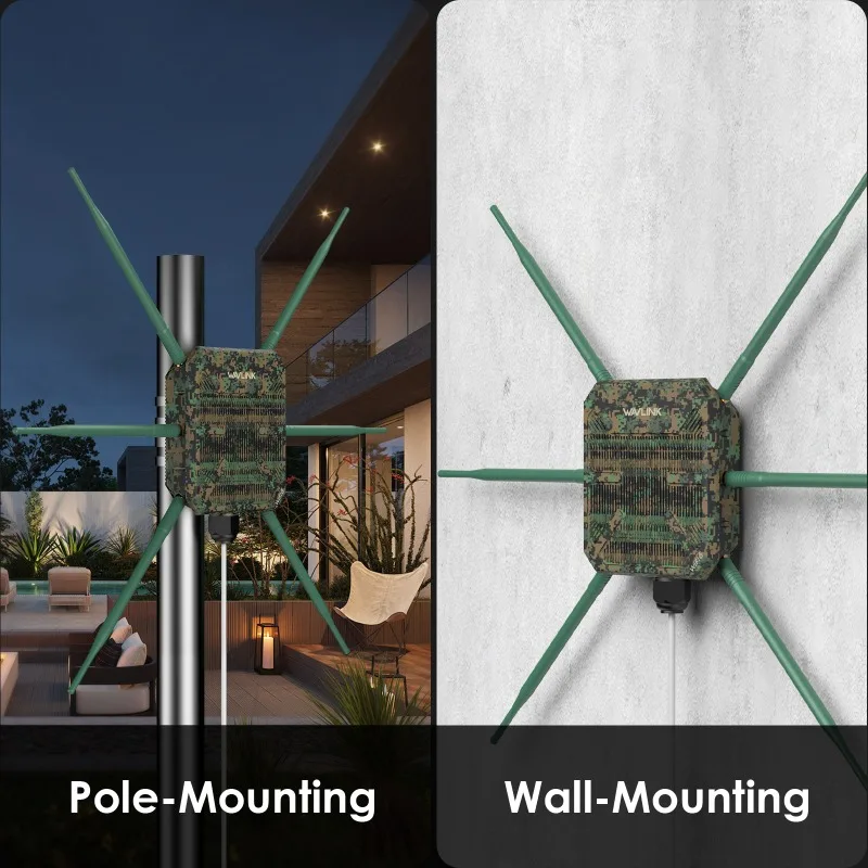 

AX3000 WiFi6 Outdoor Router 3000Mbps High Power with PoE IP67 Weatherproof for Long Range Mesh Network in Garden Yard