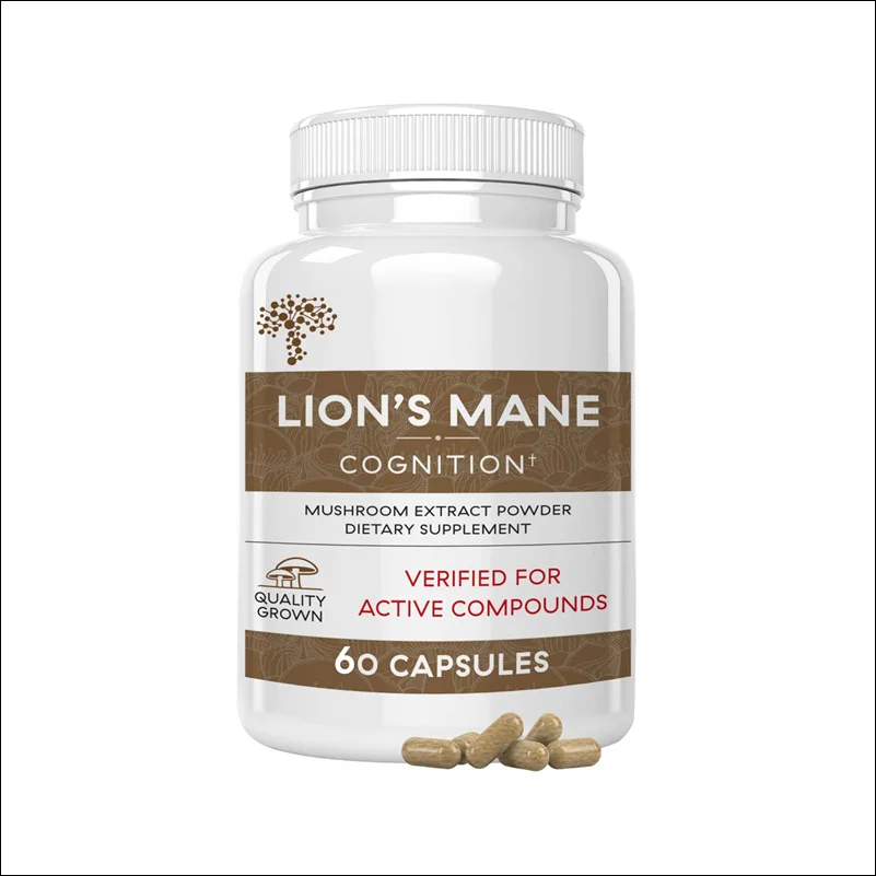 60 Pcs Lion Mane Mushroom Capsules Promotes Metabolism Organic Ganoderma Mushroom Extract Boosts Immune System