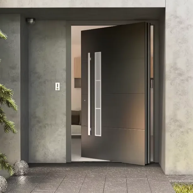 

CBMmart Miami-Dade Certificate NFRC North American Style Panel Tempered Glass Aluminium/Metal Modern Entrance Front Pivot Doors