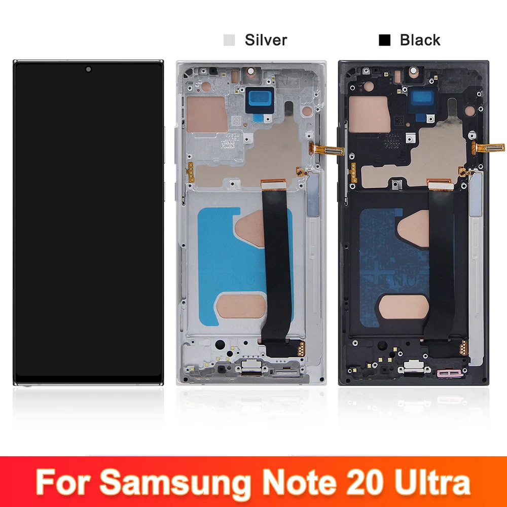 100% Tested display note 20 ultra with frame, LCD for Samsung Galaxy Note 20 Ultra 5G N986B N985 Touch Screen Digitizer Assembly