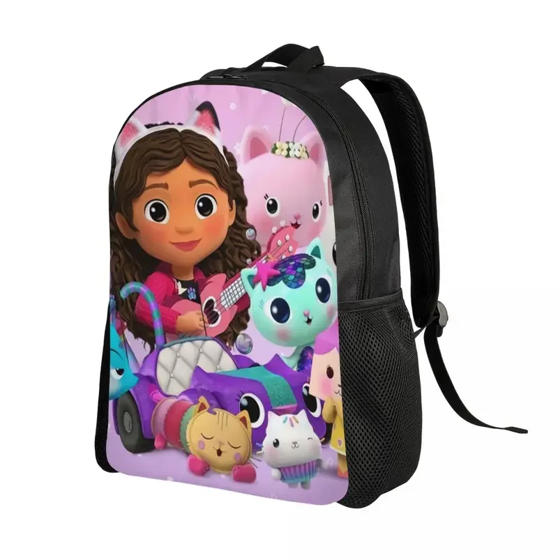 Cartoon Gabbys Dollhouse Travel Backpack Women Men School Computer Bookbag Gabby Mercat College Student Daypack Bags