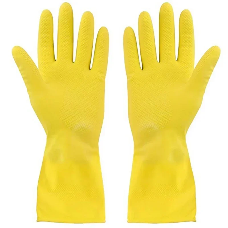 1 Pair Waterproof Dishwashing Gloves Reusable Household Gloves Non-Slip Thicken Kitchen Durable Cleaning Housework Tools