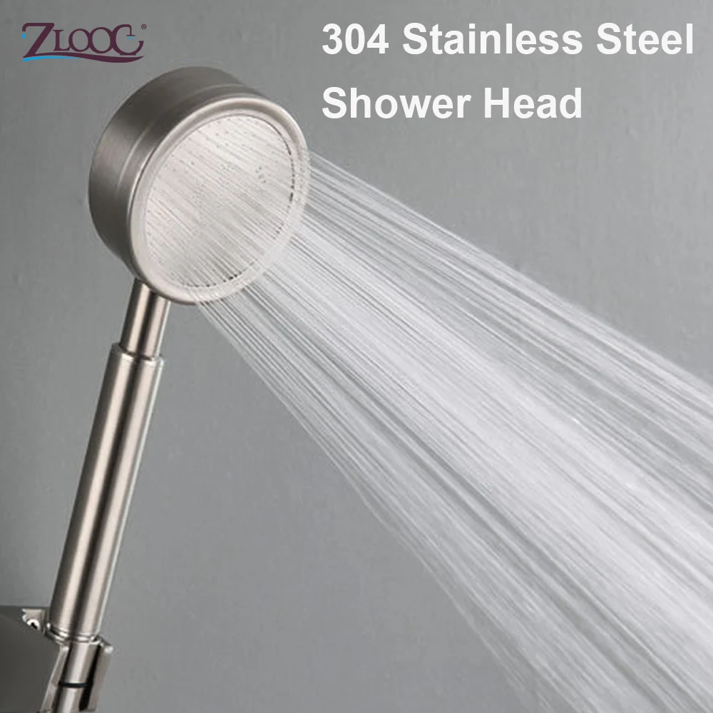 Zloog Stainless Steel High Pressure Shower Head Fall Resistant Durable Handheld Rainfall Showerhead Bathroom Accessories