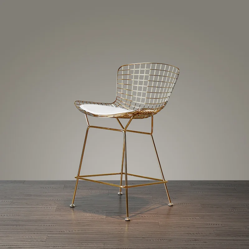 

Luxury Dinning Bar Chairs Nordic Office Manicure Makeup High Bar Chairs Soft Leather Taburetes Altos Kitchen Furniture YY50BC