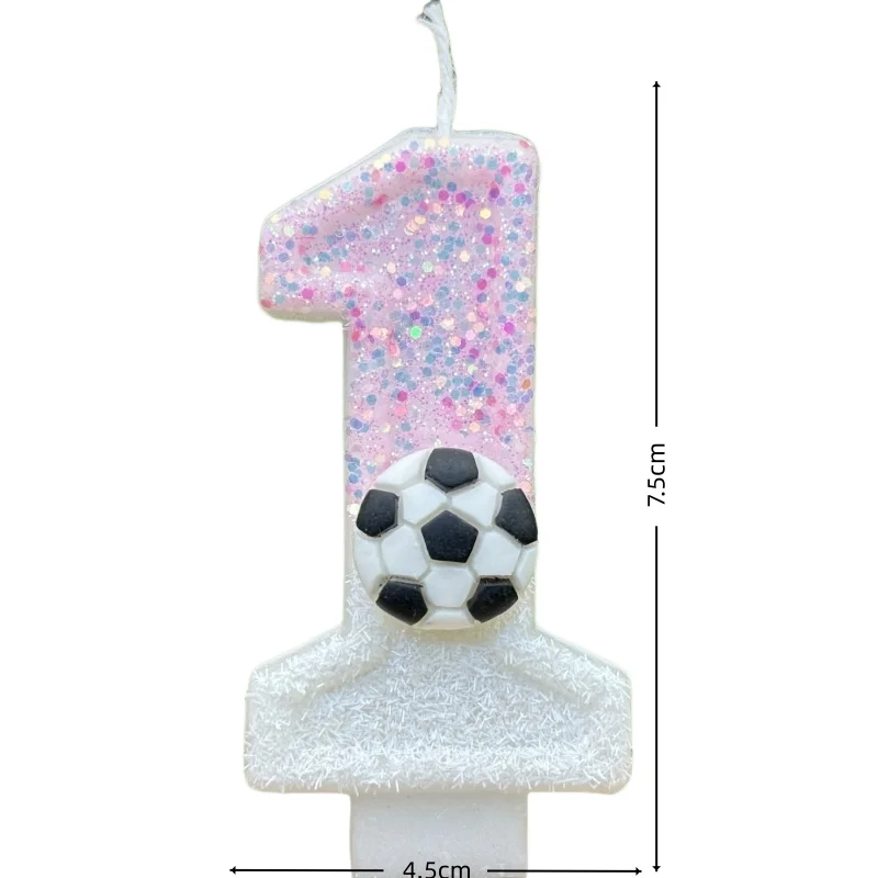 New 0-9 Number Birthday Candles Original Pink and White Football Digital Party Anniversary Candle