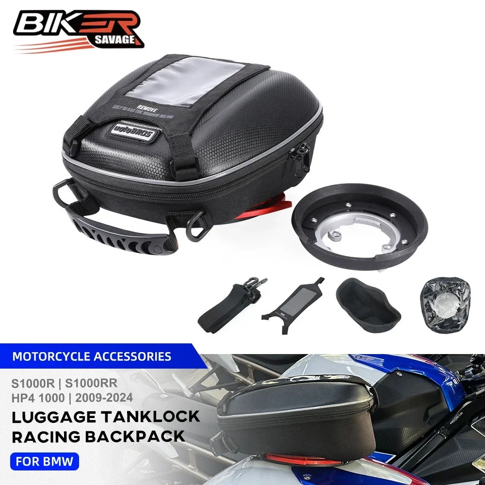 For BMW S1000R S1000RR Motorcycle Tank Bag Luggage Tanklock Racing Backpack HP4 1000 2009-2024 Tool Bags Waterproof Accessories