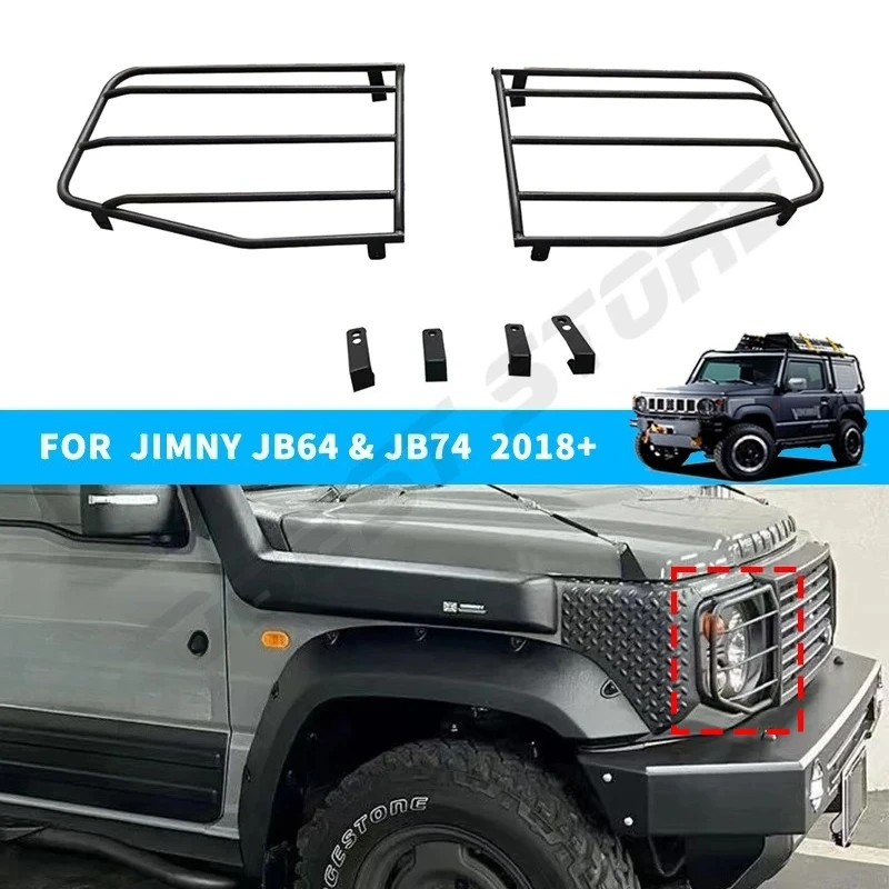

Car Head light Guard Metal For Suzuki Jimny JB64 JB74 JC74 2019+ Front Headlight Lamp Hoods Protector Guard Cover Accessories