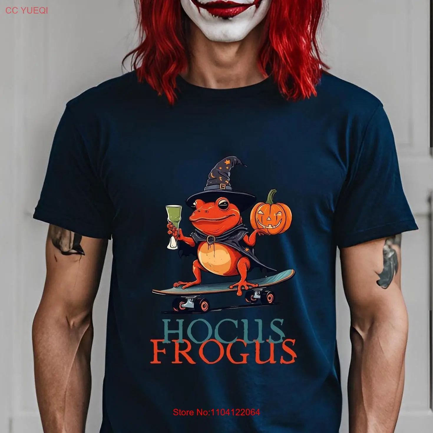 

Hocus Frogus Halloween T Shirt Men Retro Costume Animal Lover Skatebording Men's long or short sleeves
