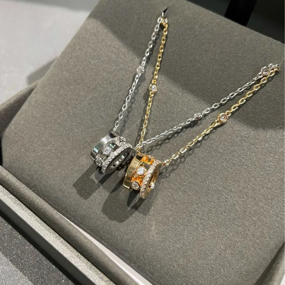 

Boutique Jewelry 925 Pure Silver Zircon Women's Wedding Diamond Necklace.Exquisite Engagement Jewelry Holiday Gifts