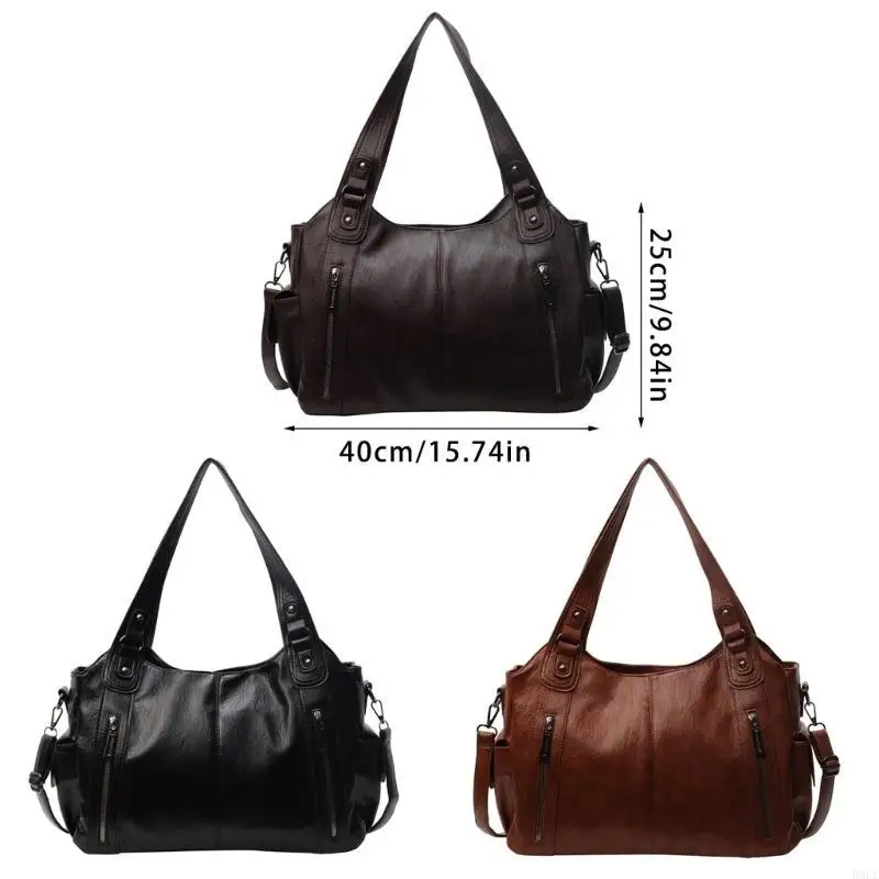 50le große Frauenumhängetasche mit Reißverschluss Mode Crossbody Slouchy Bags Top Geldbeutel für Arbeit und Reisen