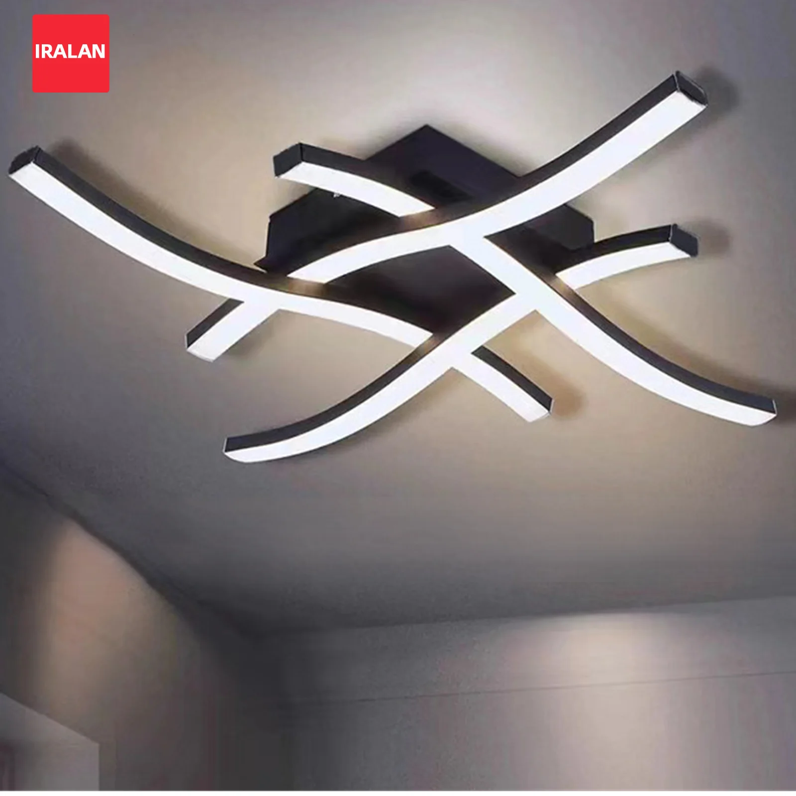 Simple Led Ceiling Light Easy To Install Three-color Light Home Ceiling Chandelier Black Silver Bedroom Aisle Entrance Lamp