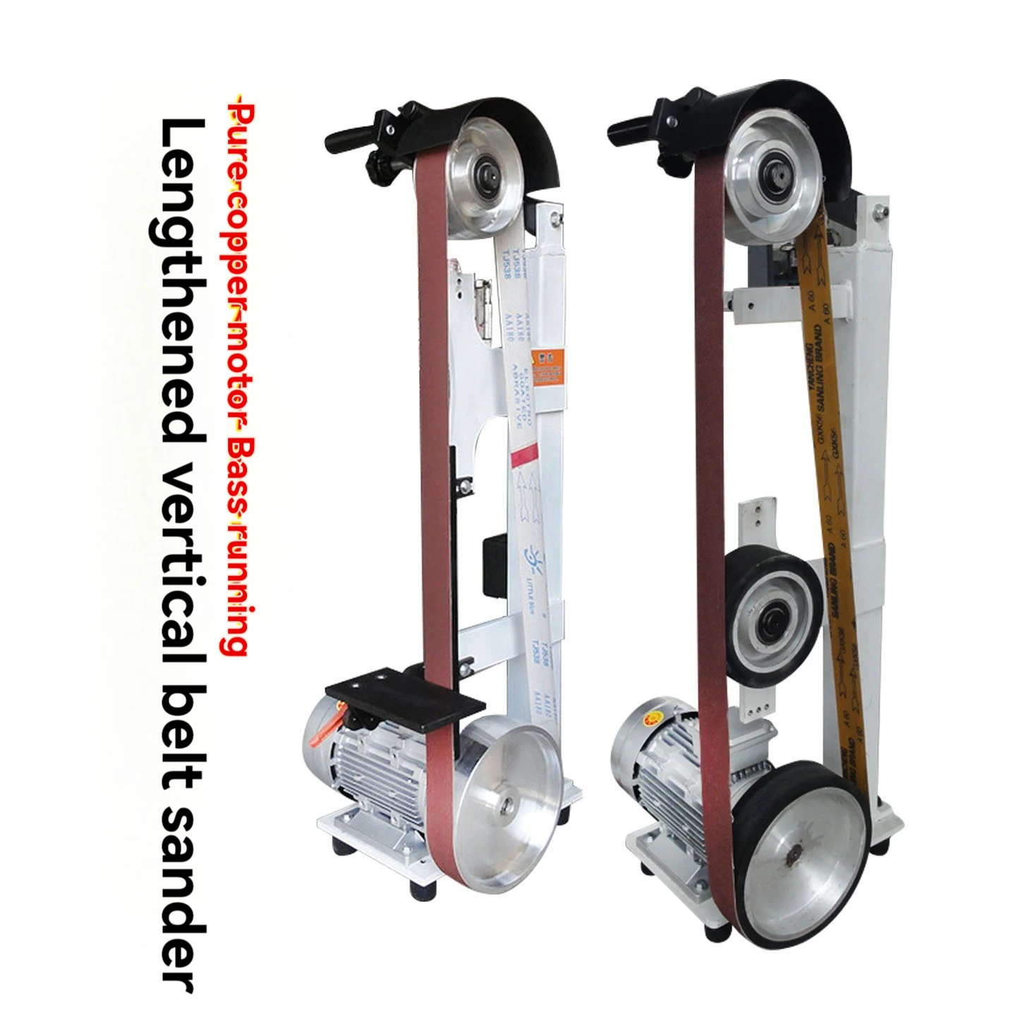 Vertical Sanding Belt Polishing Machine Extended Enlarged Model Rubber Wheel Grinder Metal Surface Grinding Polishing Equipment