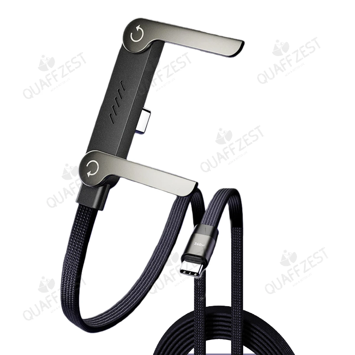 

Кабель для быстрой зарядки 2-в-1, 240 Вт, с держателем для телефона, складной, для быстрой зарядки телефонов и планшетов