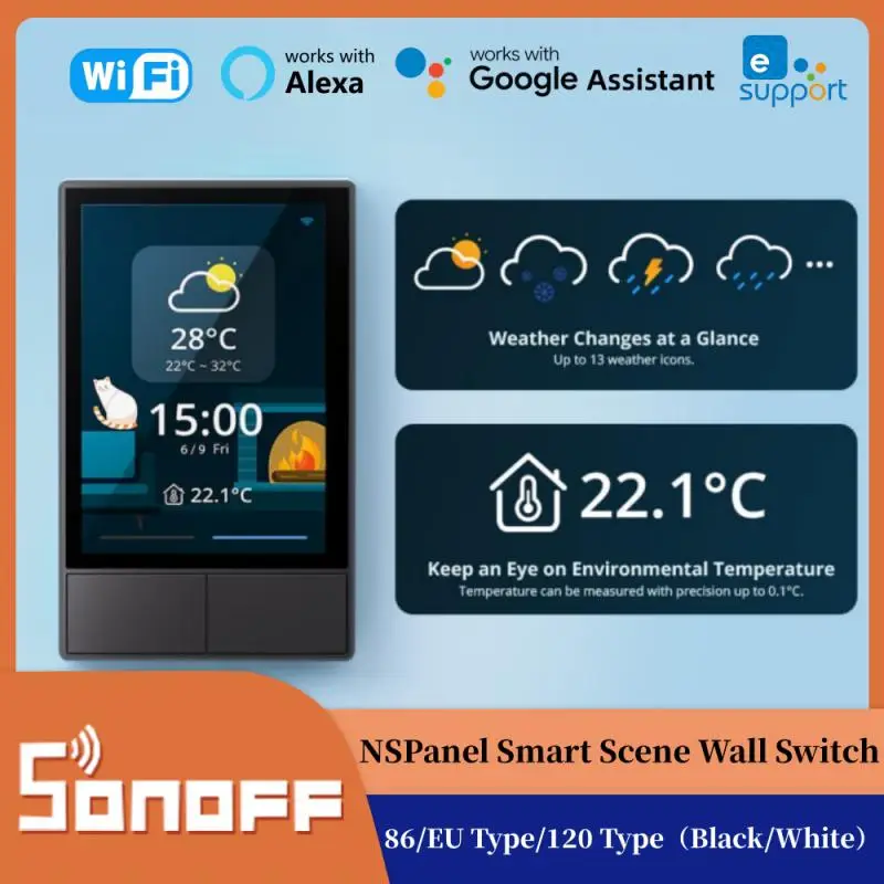 SONOFF NSPanel Smart Scene Wall Switch EU/US WiFi Smart Display All-in-One Control Ewelink APP Work with Alexa Google Home