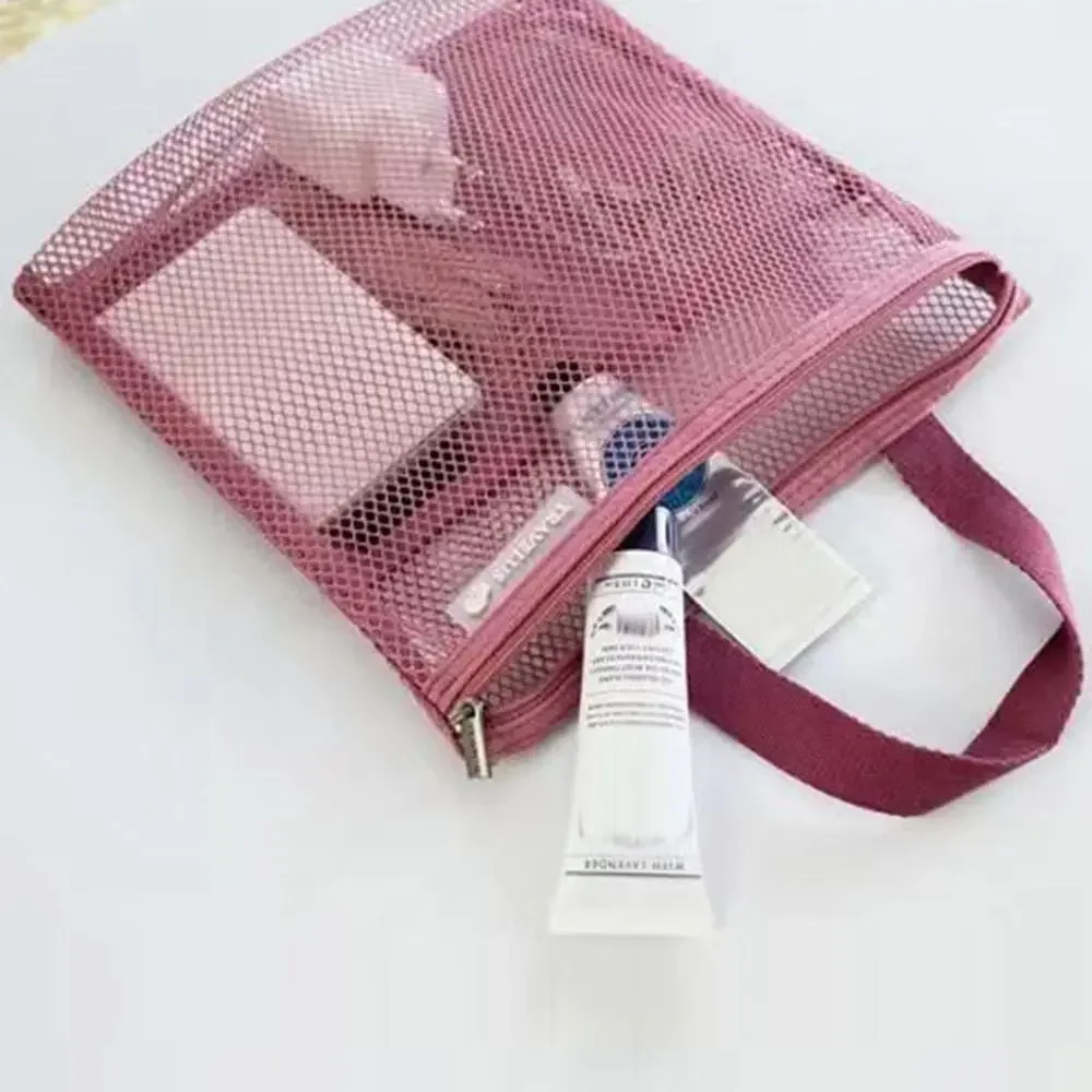 Mesh-Reiseaufbewahrung, Duschtasche, Strand-Kulturbeutel, Kosmetiktasche, Handtasche, Netztasche, Aufbewahrungstasche für Toilettenartikel im Freien, Suppleis – Detail 5