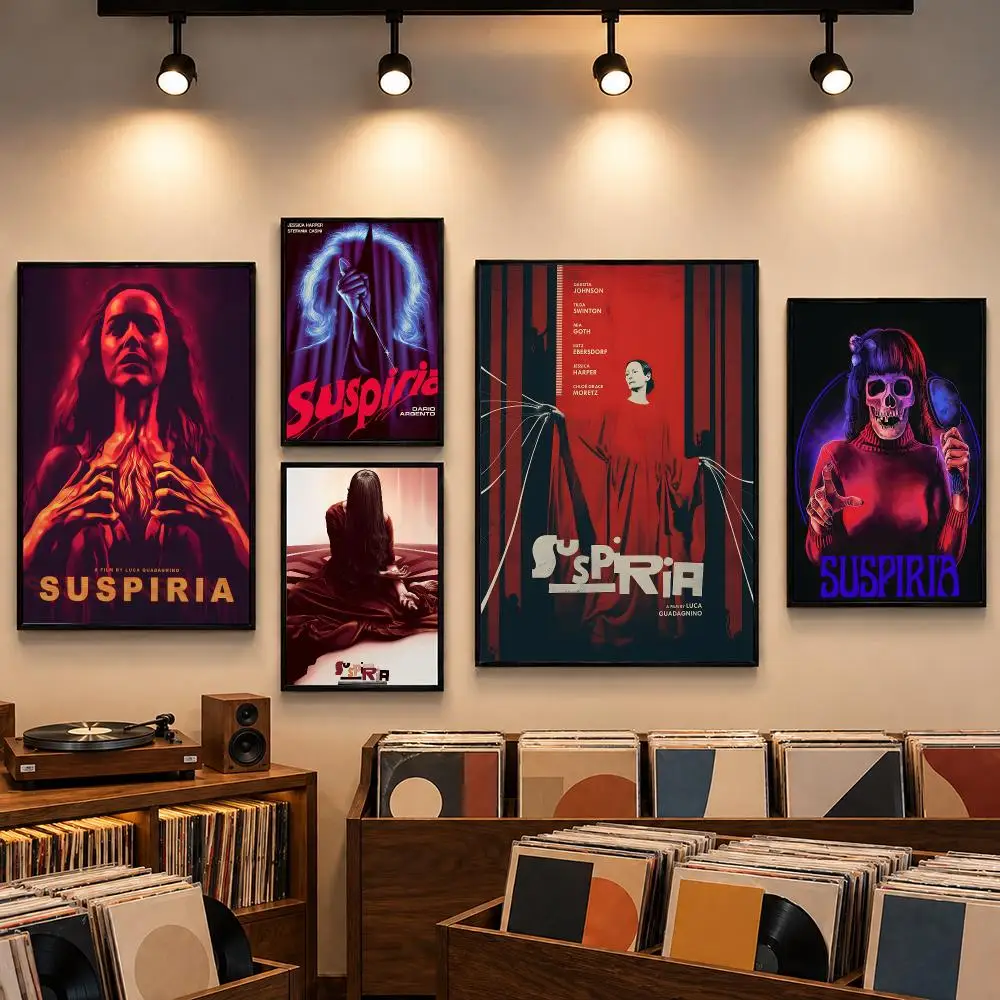 Suspiria Italian Horror Classic Poster Self-adhesive Art Waterproof Paper Sticker Coffee House Bar Room Wall Decor