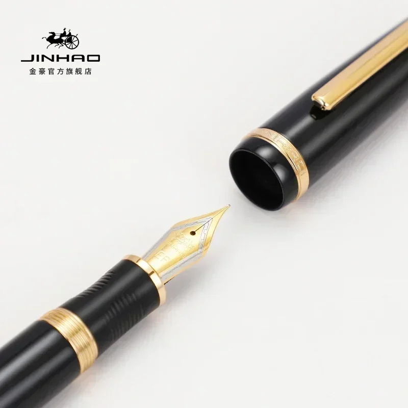 Jinhao X850 Fountain Pen Black Gold EF F Iridium Nibs Office Business Writing Ink Pens Gift Stationery PK 9019 School Supplies