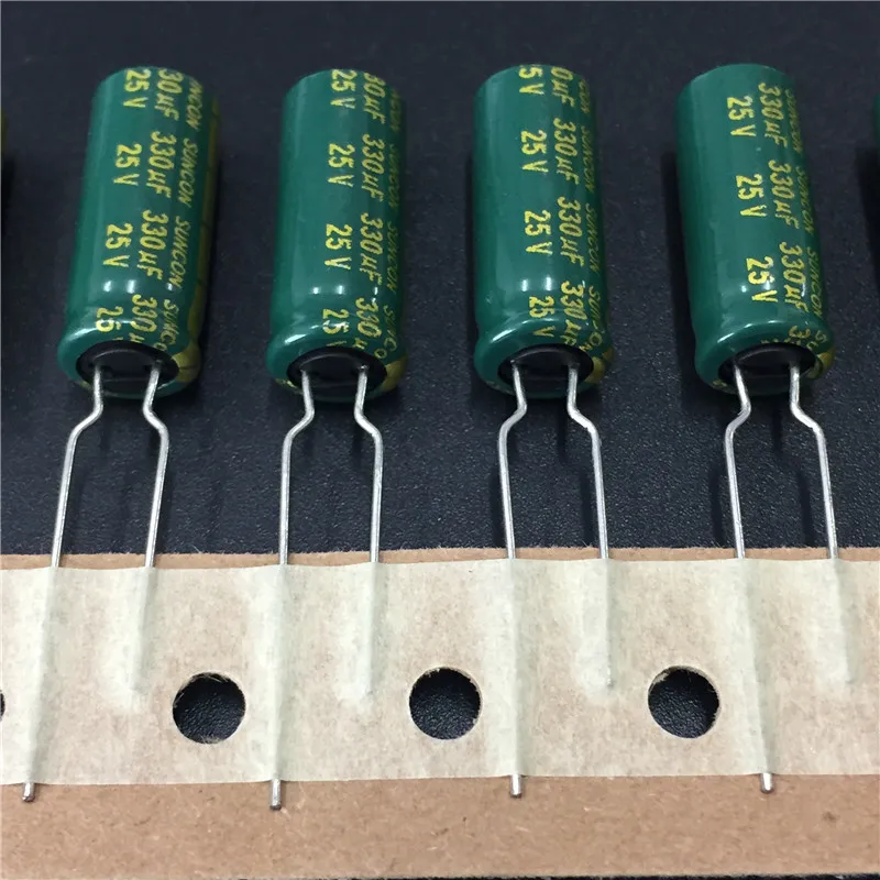 10pcs/100pcs 330uF 25V SUNCON(SANYO) AX series 8x20mm 25V330uF Low Impedance Long Life Electrolytic Capacitor For motherboard