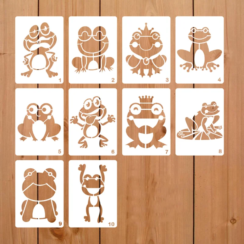17.8*12.7cm Frog Stencils DIY Layering Wall Stone Color Painting Scrapbook Coloring Embossing Album Decorative Template Reusable image 2