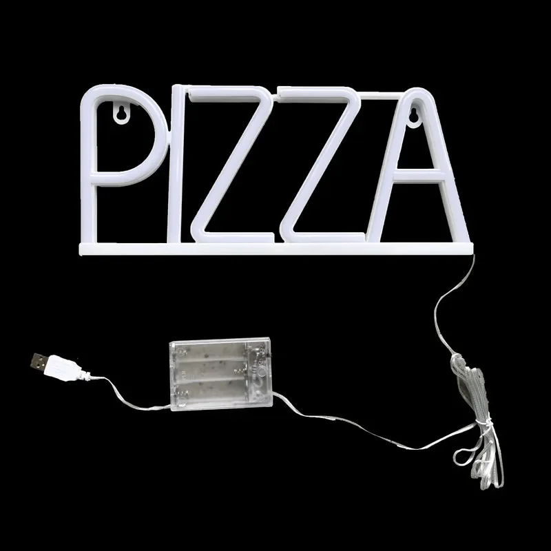 LED Letter Light PIZZA Neon Light Wall Hanging Atmosphere Light Christmas Holiday for Restaurant Coffee Shop Decor Food Store