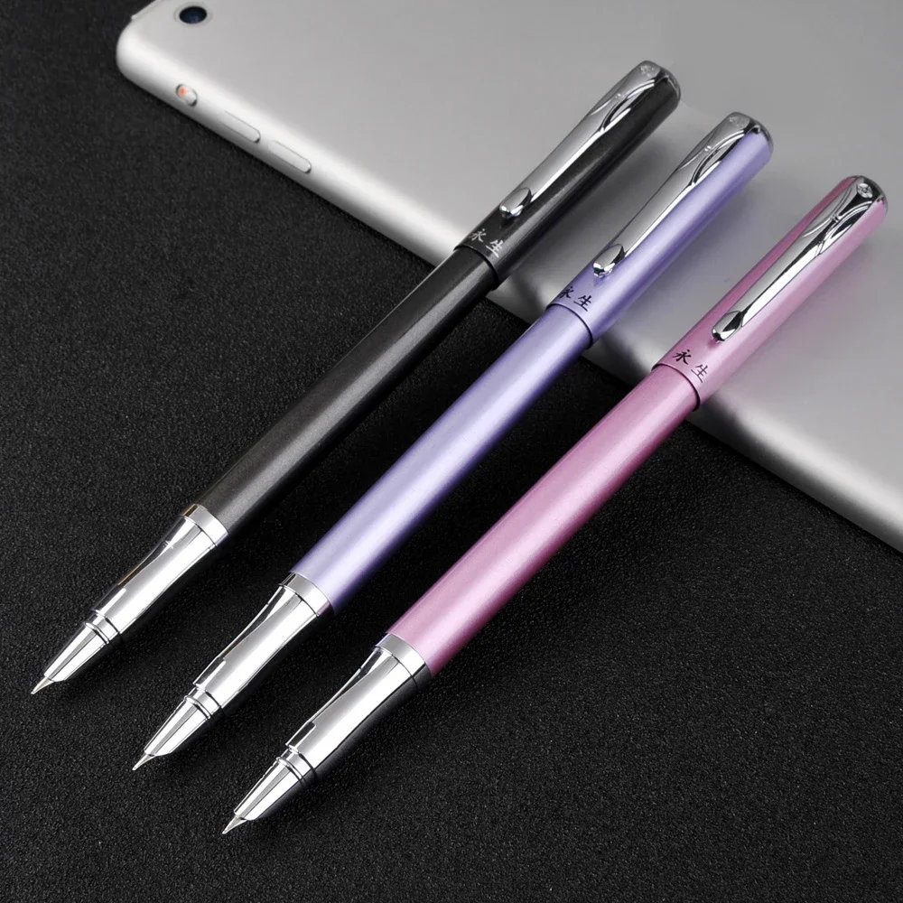 Yongsheng Quality 0.38mm Extra Fine Nib Fountain Pen for Finance Metal Ink Pens Office School Supplies