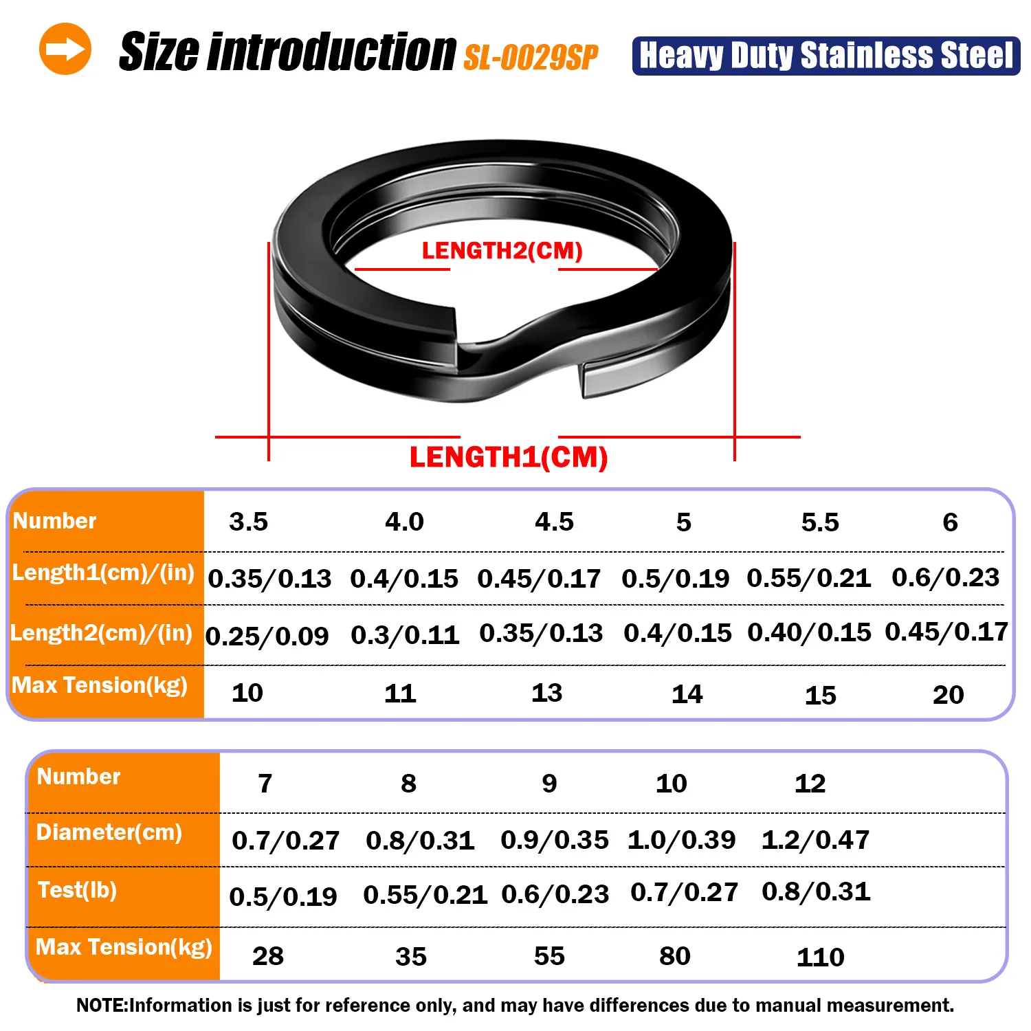 حلقات صيد منقسمة من الفولاذ المقاوم للصدأ ، قوة عالية ، قوة مزدوجة ، حلقة دائرية ، إكسسوارات Pesca ، من من من الفولاذ المقاوم للصدأ ، من من من نوع 12 إلى 12 ،