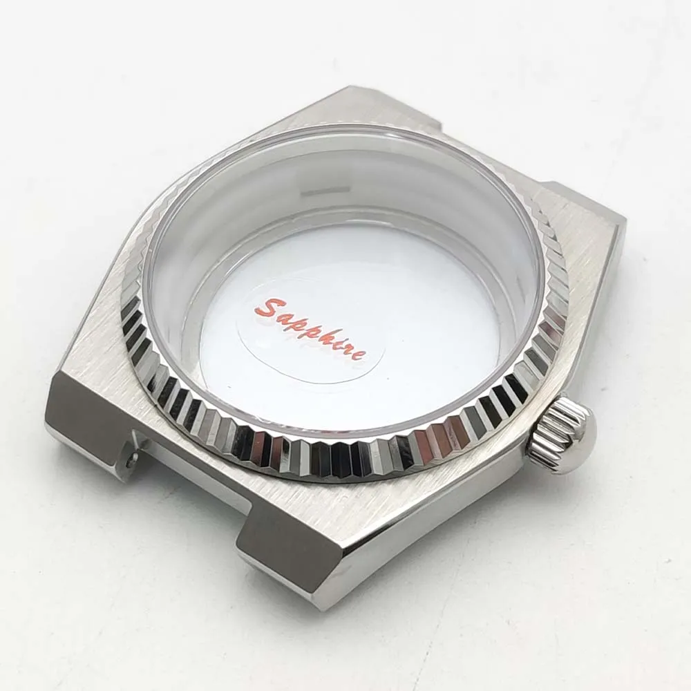 حافظة وسوار ميكانيكية أوتوماتيكية جديدة مقاومة للماء من الفولاذ المقاوم للصدأ مقاس 40 مم لحركات NH35/NH36