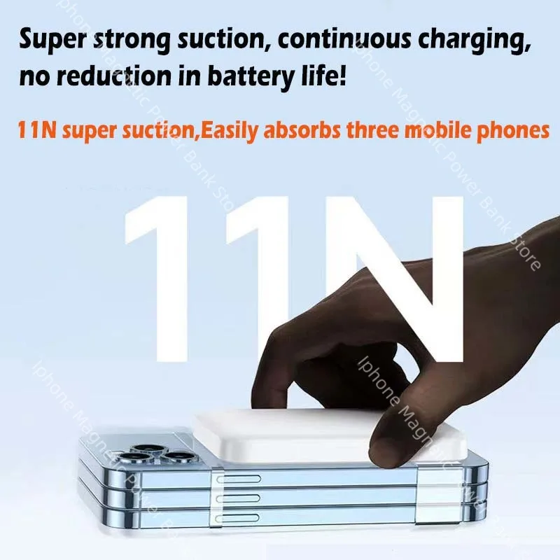 أفضل بنك طاقة لاسلكي مغناطيسي بقدرة 50000 مللي أمبير في الساعة في الهواء الطلق في حالات الطوارئ بنك طاقة صغير لسلسلة iPhone 12-16 شحن سريع مع النوع C