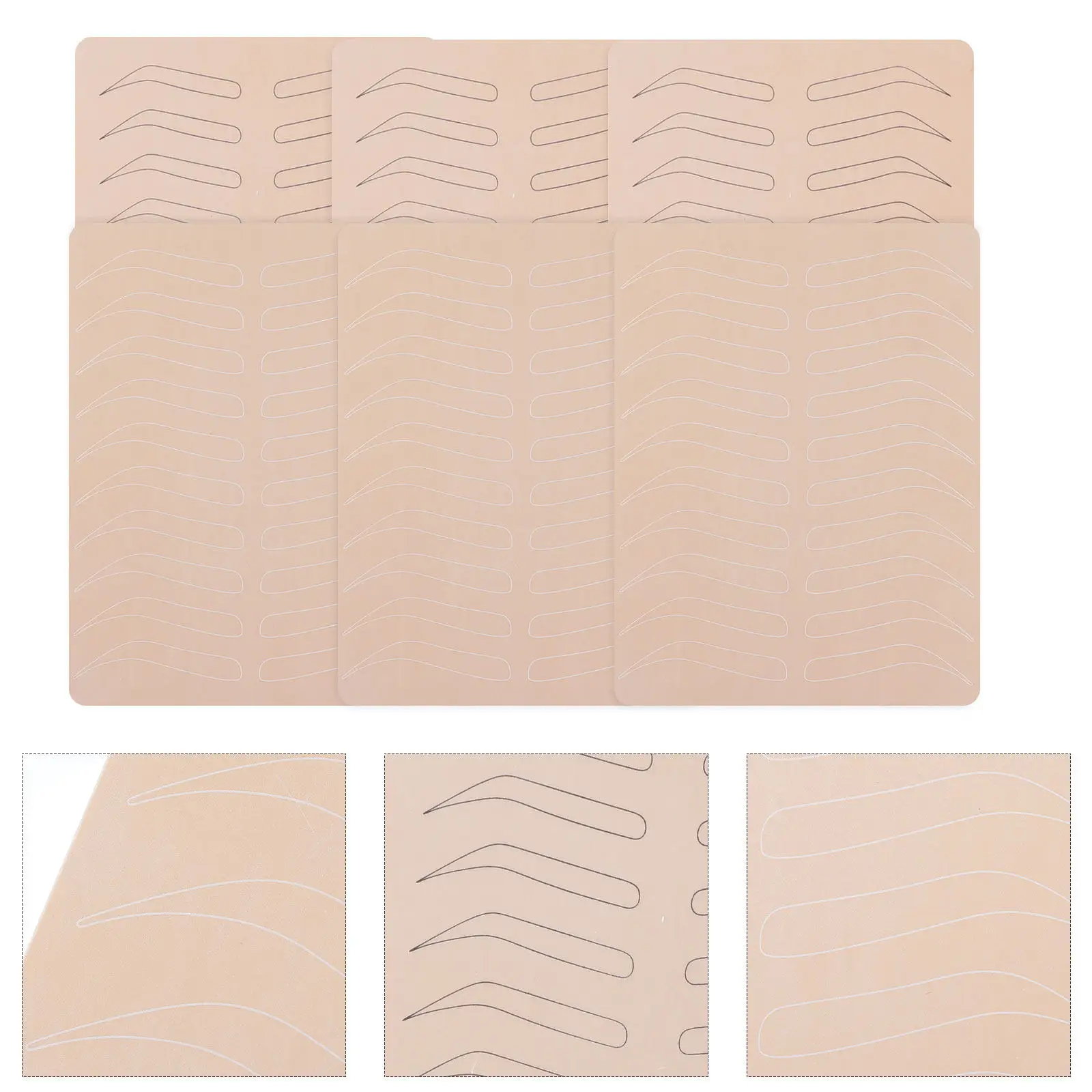 

Набор из 6 штук: Искусственная кожа для татуажа бровей, толстая, гибкая, из синтетического материала, для тренировок по татуировке, инструменты и принадлежности