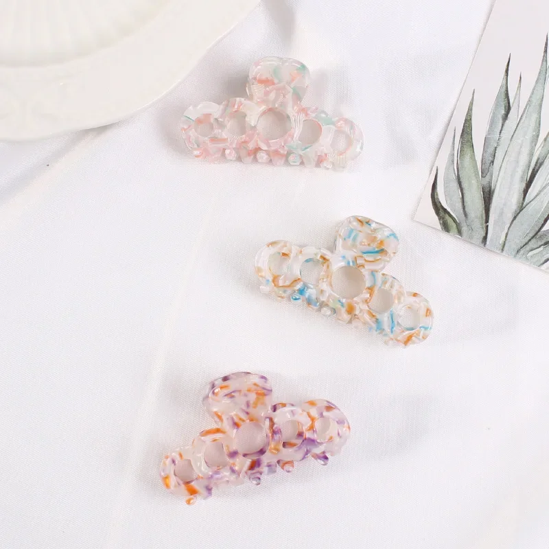 6 Colors Retro Geometric Hollow Circle Crab Claw Clip Korean Fashion Children Girls Hair Clips Hairpin Hair Accessories Headwear