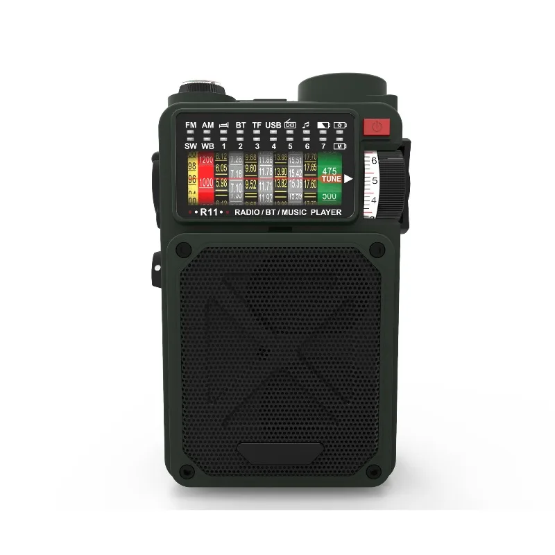 

New Wild Bluetooth Small Speaker Outdoor Emergency Hand Radio Wireless Portable Camping Solar Radio