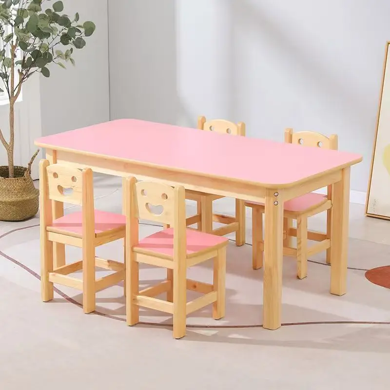 

Early education training kindergarten solid children's care class colorart graffiti learning table and chair writing combination