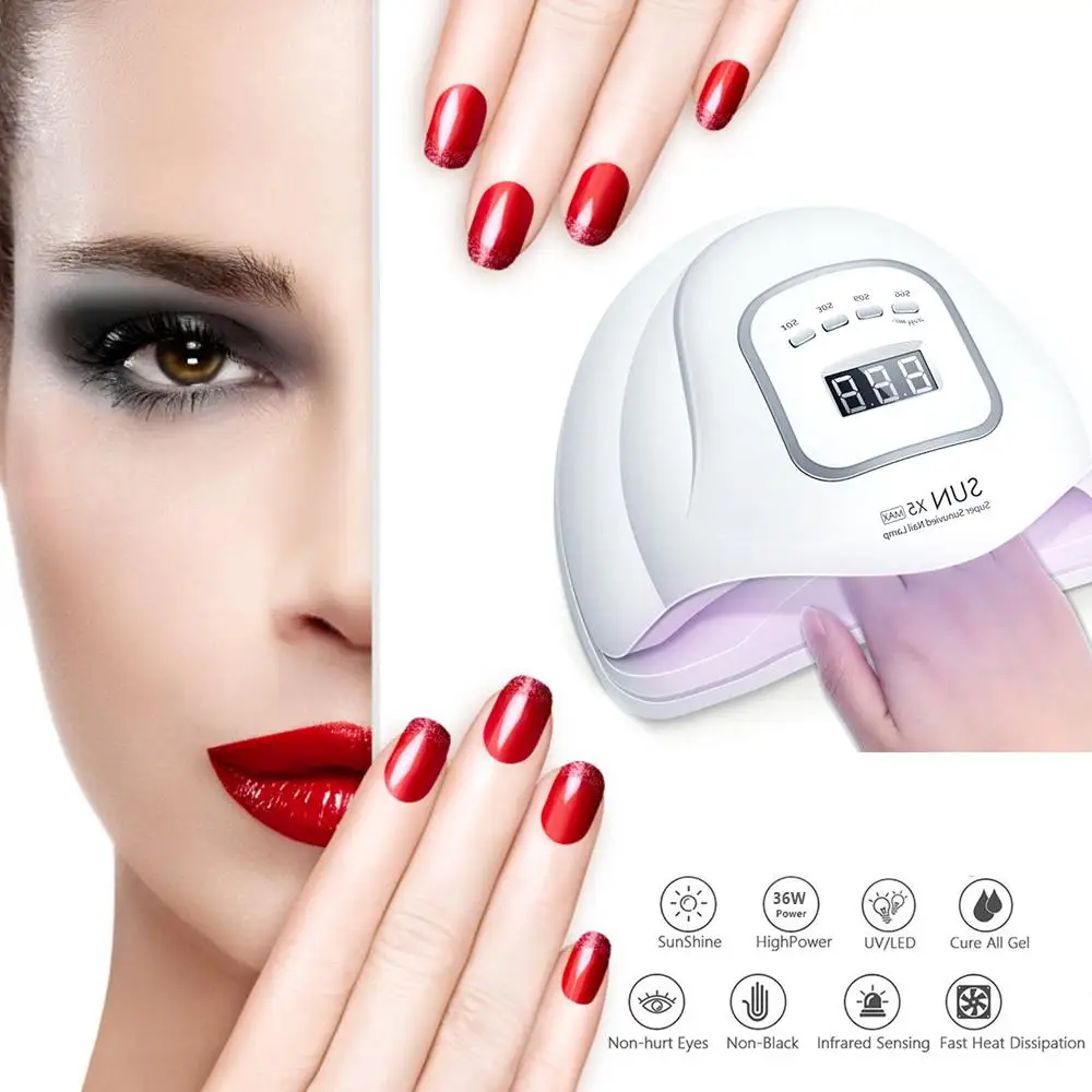 Prego led lâmpada uv 45 contas gel unha polonês fquick lâmpada da arte do prego manicure suprimentos secador de unhas 120w acessórios do prego