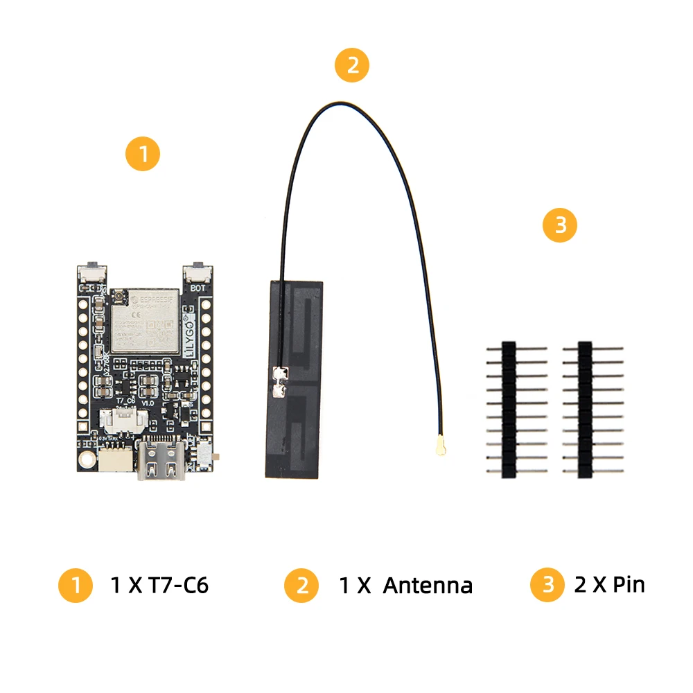 LILYGO® T7-C6 ESP32-C6-MINI-1 Modules With Charging Chip TP4065 Wireless Protocol WiFi 6 Bluetooth 5 Onboard BOOT Reset Switch