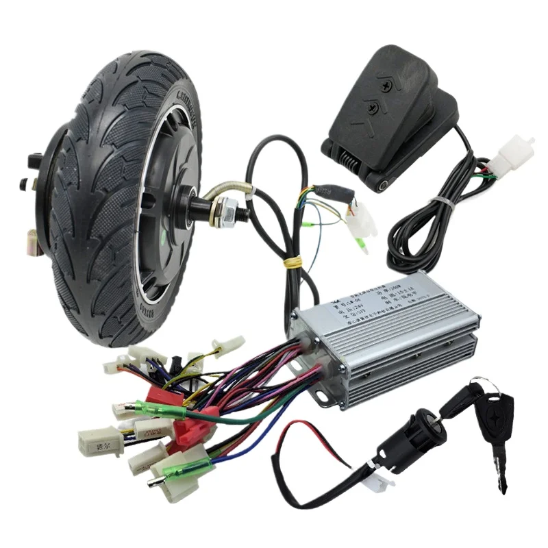 Cross-border exclusive 8-inch 350W brushless hub motor + controller + throttle set 24V 36V 48V motor