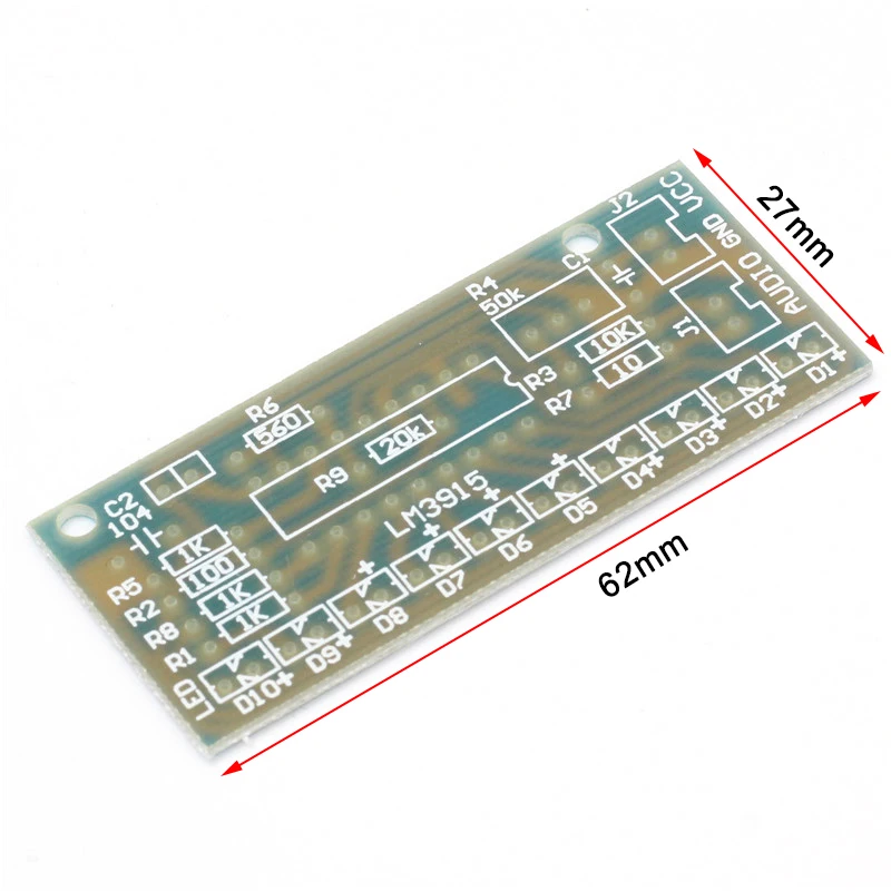 LM3915 Audio Level Indicator Diy Kit 10 Led Sound Audio Spectrum Analyzer Level Indicator Kit Electoronics Soldering