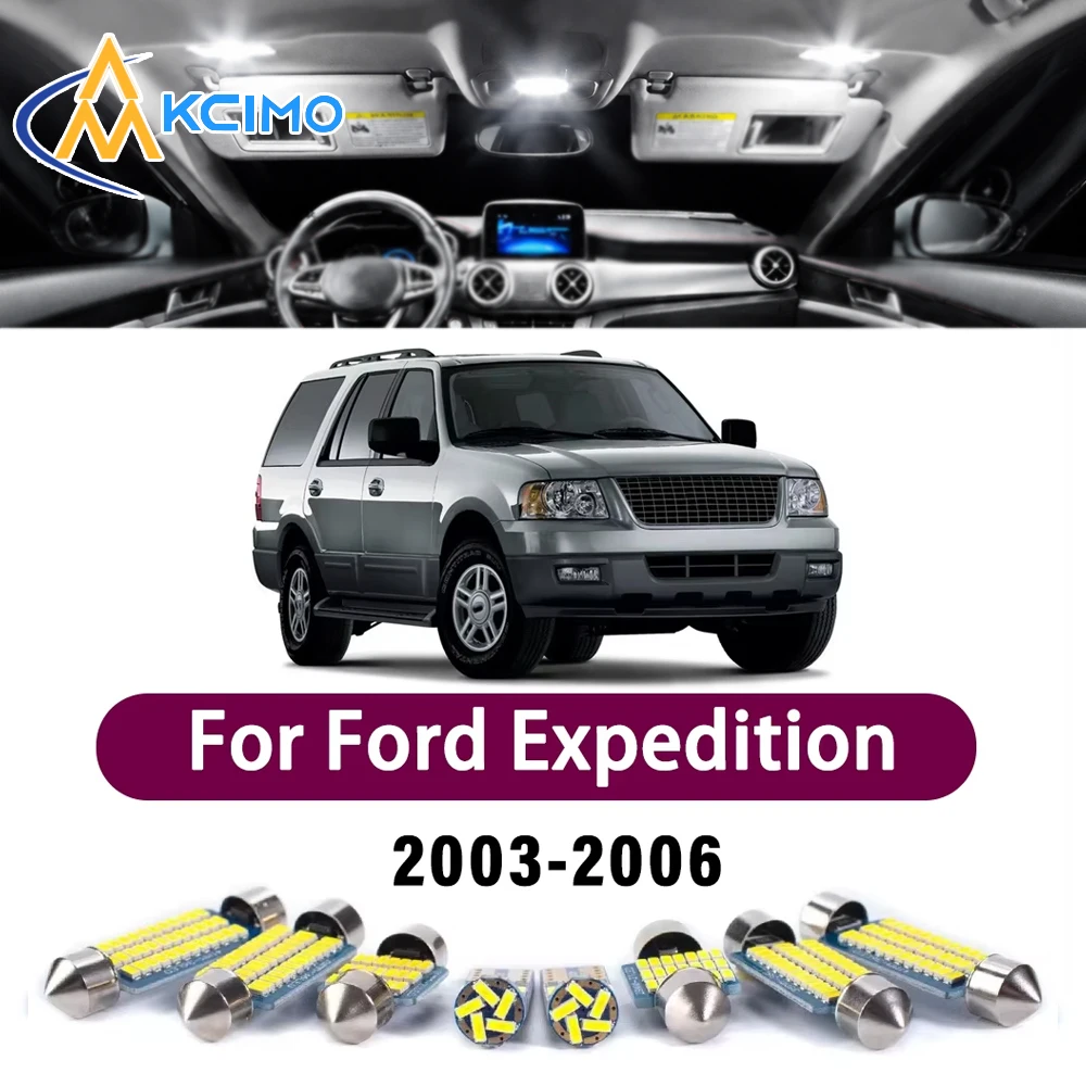 Fehlerfreies LED-Innenbeleuchtungsset für Ford Expedition 2003-2006 Premium Helle Decken-, Kofferraum-, Spiegel- und Leselampen Canbus