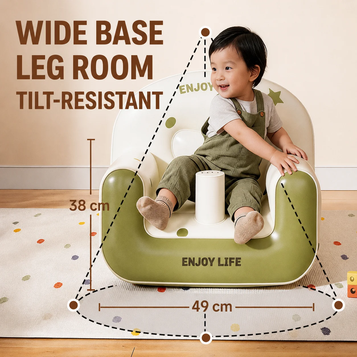 1PC Inflatable Air Sofa Seat with Backrest, Portable Non-Slip Support, Multi-Function Lounge Chair for Home Bath Feeding Sitting