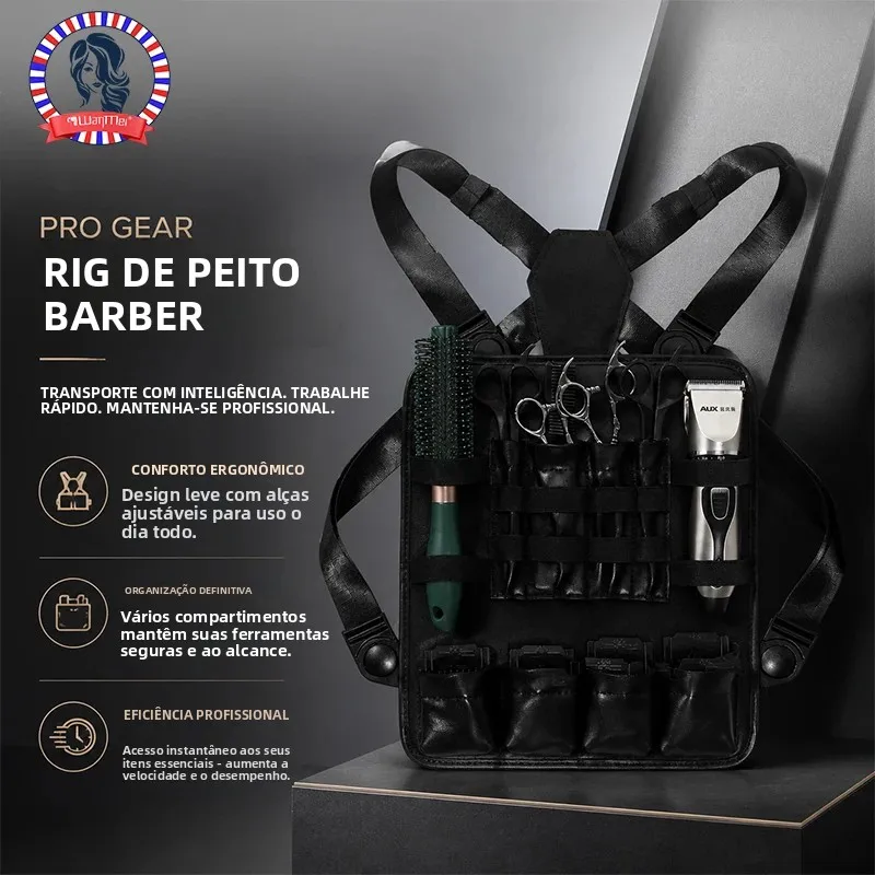 Kit de Ferramentas Multifuncional para Barbeiro Profissional com Bolsa de Ombro, Estojo para Tesouras e Pentes, Ferramentas de Cabeleireiro para Salão e Uso Doméstico