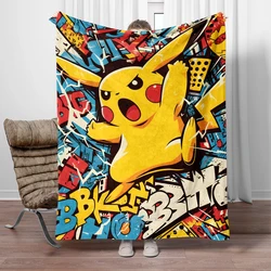 Pikachu the hottest anime Cartoon Blanket. Seasonal blankets. Used for sofas, beds, living rooms, travel picnics, cute blankets,