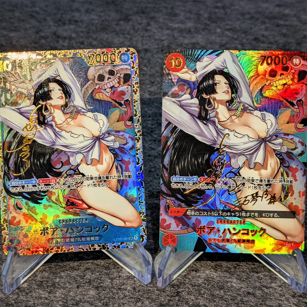 OPCG Anime Collection Card Refractive Color Flash Boa Hancock Signature Card Gilding Double Sided UV Texture Child Gifts 63*88mm