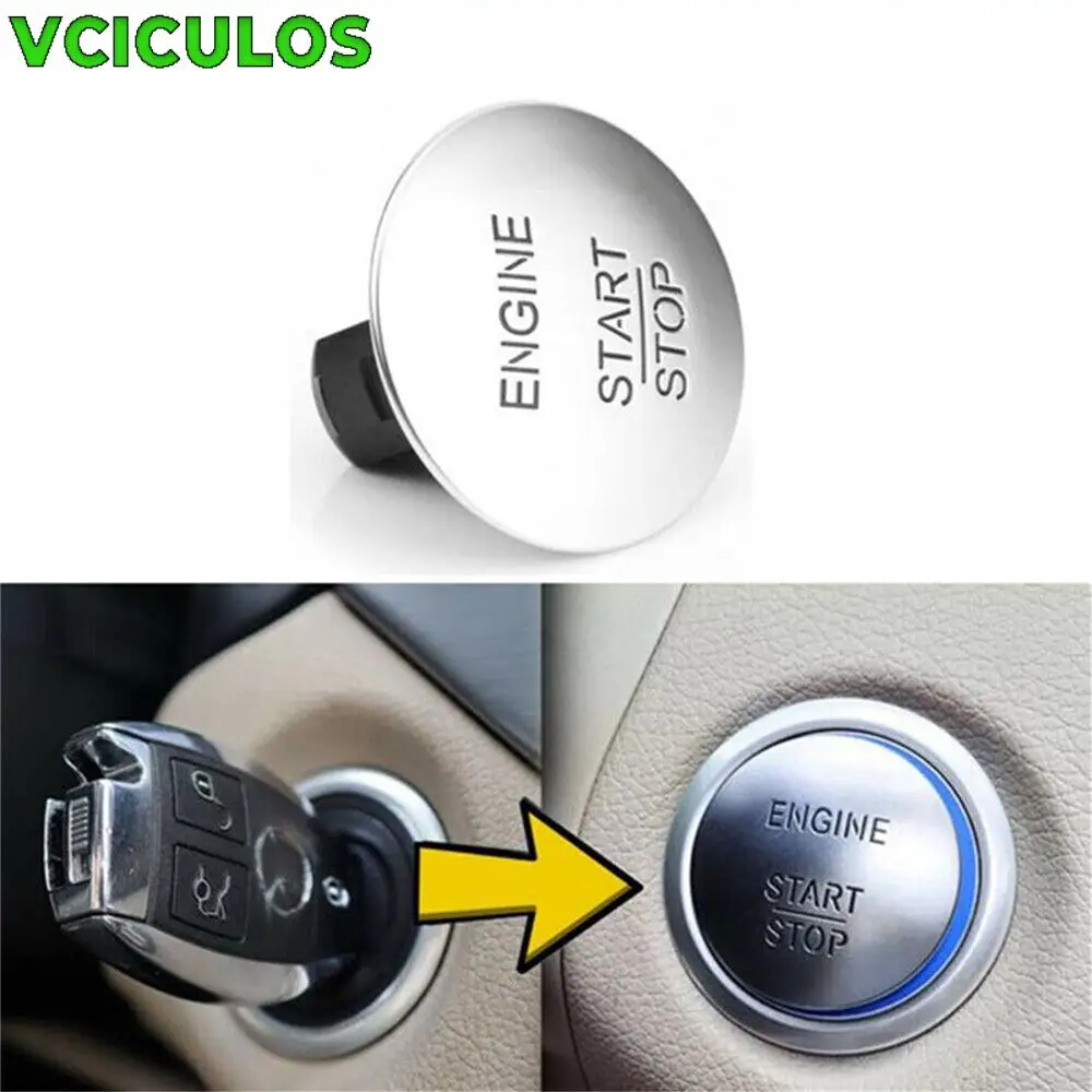 

1 шт., кнопка запуска и остановки без ключа, переключатель зажигания двигателя для Mercedes Benz, автомобильные аксессуары, замена внутренних деталей