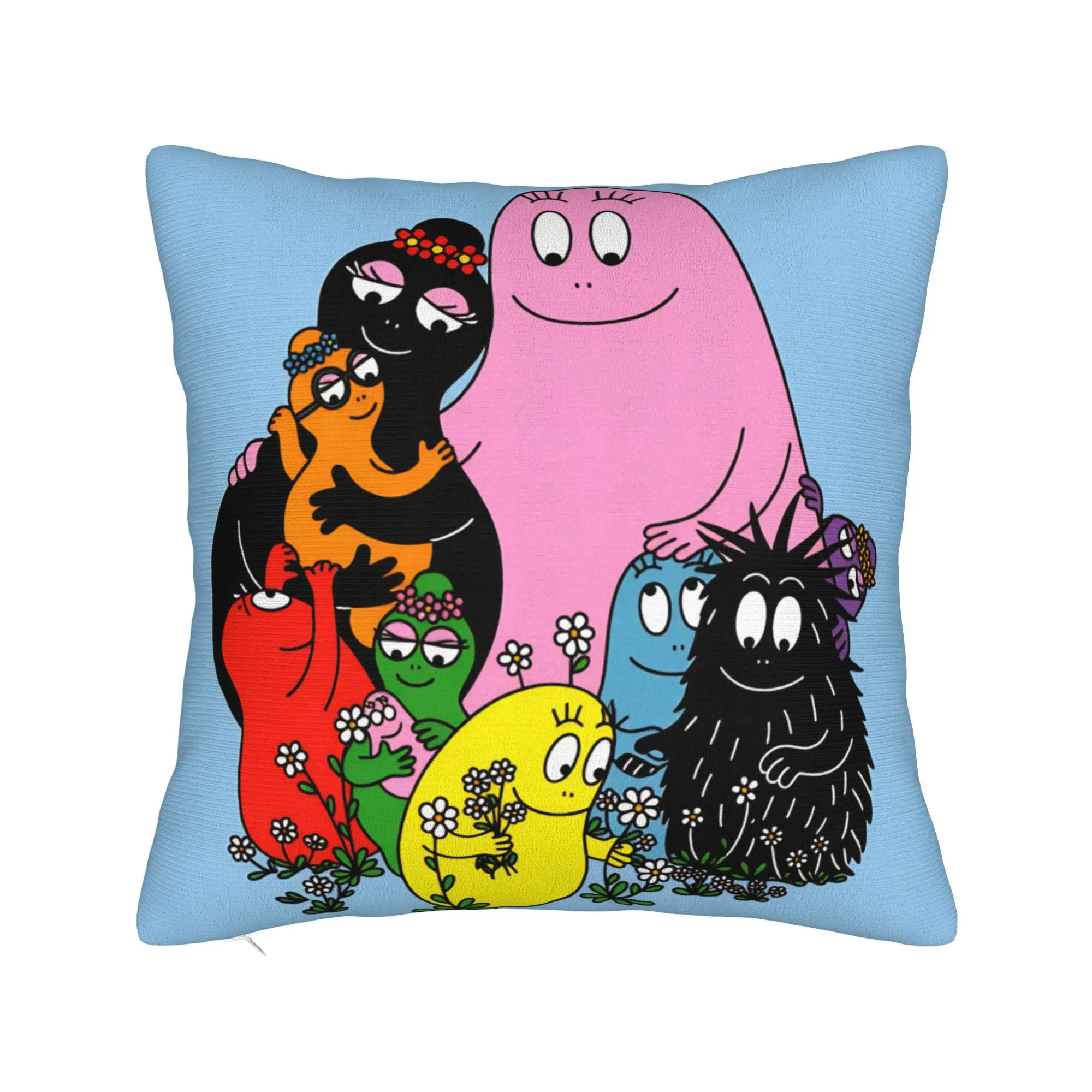 Pillow Case Cartoon Barbapapa Soft  Pillow Cover For Living Room Bed Chair Cute Funny Pillowcases