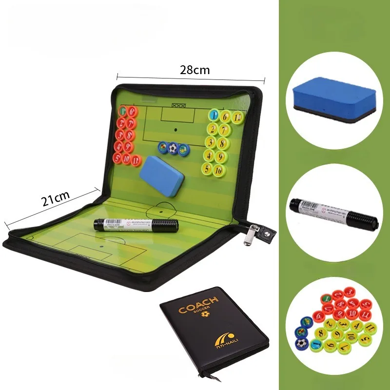 Foldable magnetic tactical board  football training tactical clipboard football coach tactical board set with large board eraser