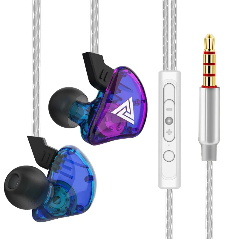 QKZ AK3 FiLe Kabelgebundener Kopfhörer mit Mikrofon, HiFi-Musikmonitor, Bass-Kopfhörer, Headset mit Geräuschunterdrückung für Sport-Gaming-Ohrhörer
