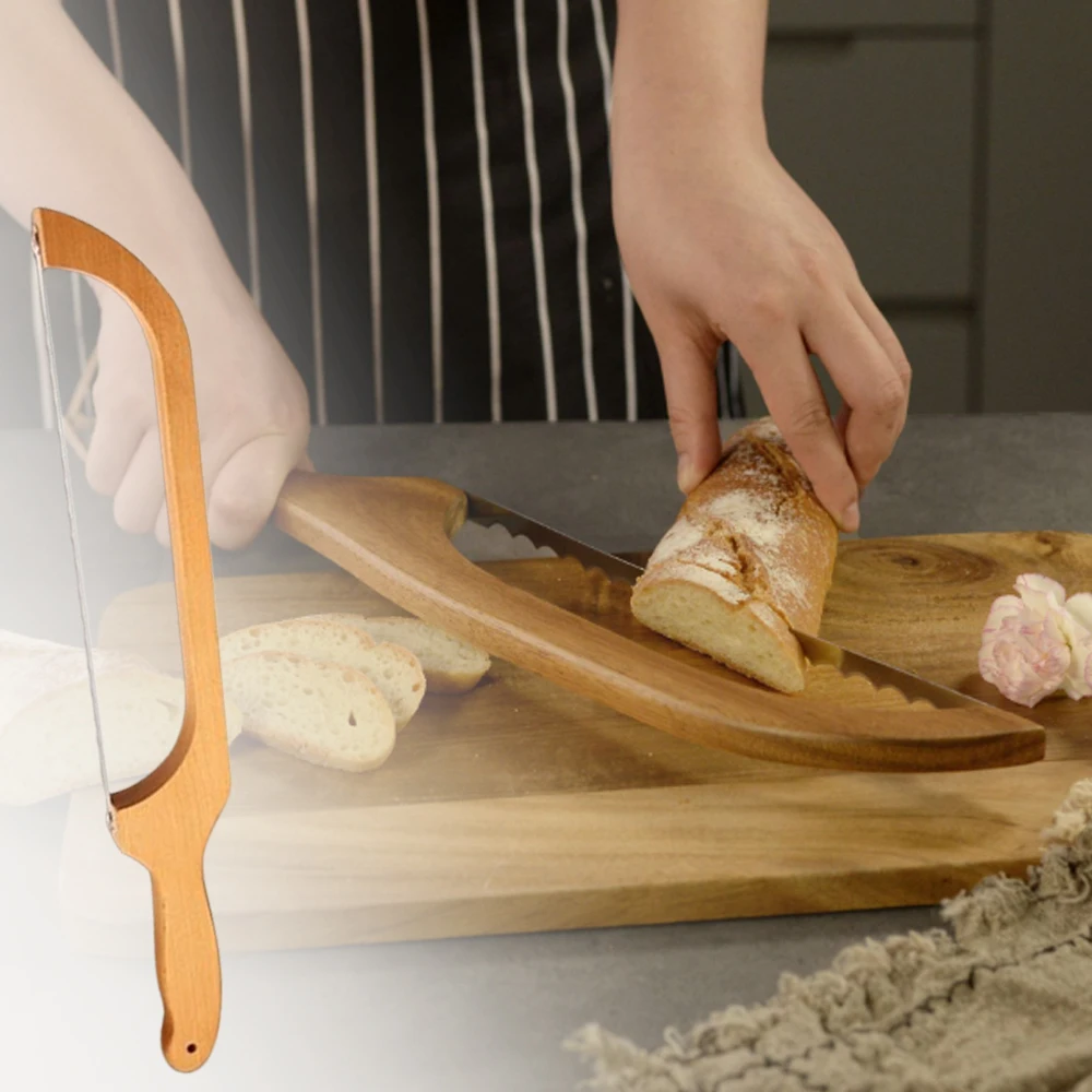 Baguette Cutting Saw Wooden Bread Slicing Saw Toast Saw Bread Cutting Toast Saw Kitchen Easy Pasta Knife Cutting Utensils