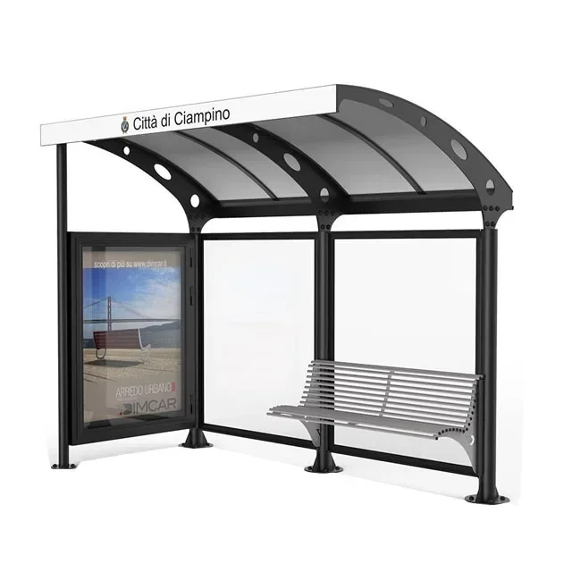 Solar Stop Shelter Bus Station Bus Stop with Solar Light Advertising Light Boxes