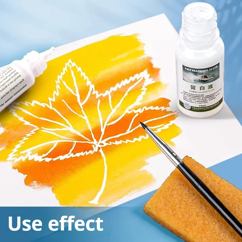 Imagem -05 - Arte Mascaramento Fluido Pigmento Cobrindo Líquido Aquarela Pintura Aquarela Mascaramento Fluido em Branco Cola Pintura Arte Suprimentos 18ml