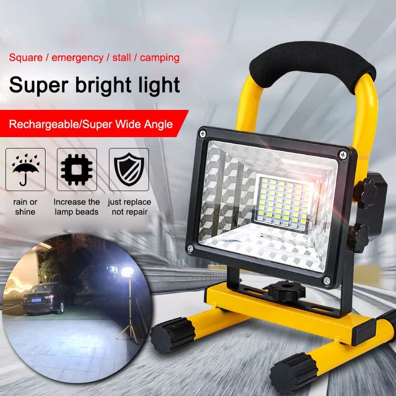 Charging led flood light outdoor super bright strong light waterproof camp square stall site emergency lighting home