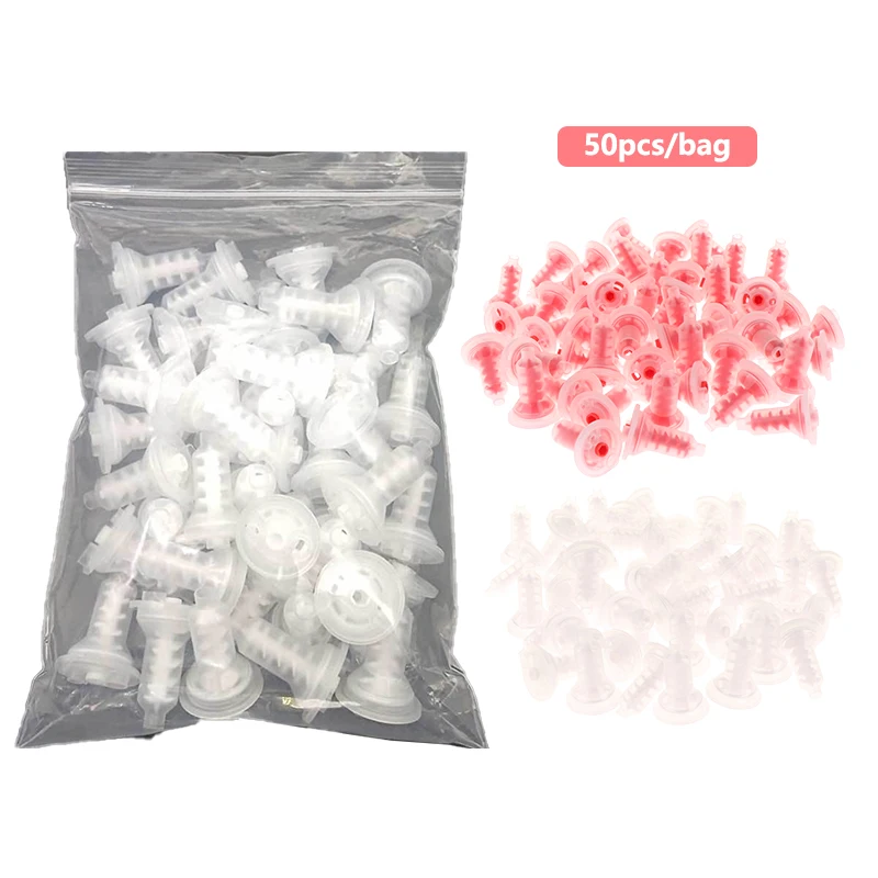 50pcs Dentistry Material Dental Dynamic Mixing Tips Impression Nozzles Dentist Silicon Rubber Head Pentamix Mixing Machine